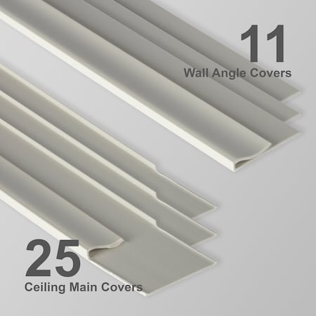 Ceilume EZ-On Drop Ceiling Grid Covers - Mist, 36PK AC-GRID-KIT-MS